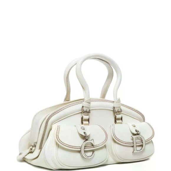 Christian Dior White Leather Logo Pocket Purse MATCHING SHOES AVAILABLE ALSO - Picture 3 of 9